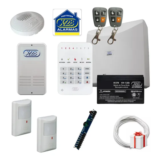 Kit Alarma X-28 Seguridad Domiciliaria Llaveros + Regalos