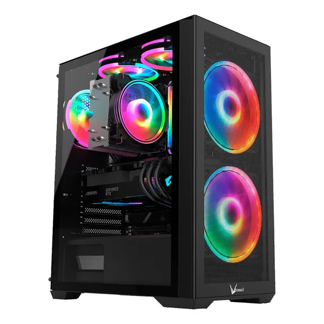 GABINETE MID TOWER FORMULA V AIR POWER G5 DUO NEGRO 3 FAN