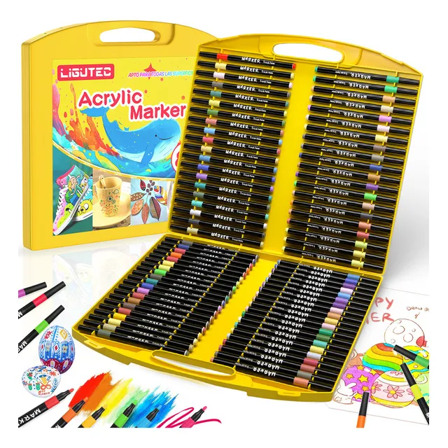 80 Colores Marcadores Acrílica Tinta A Base De Agua Ligutec
