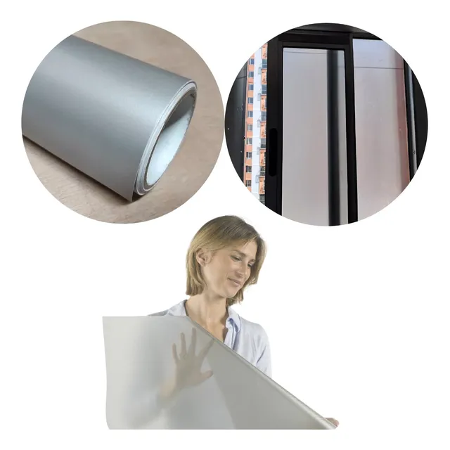 Vinilo Decorativo 60cm*10mt Vidrio Frosted Gris Privacidad