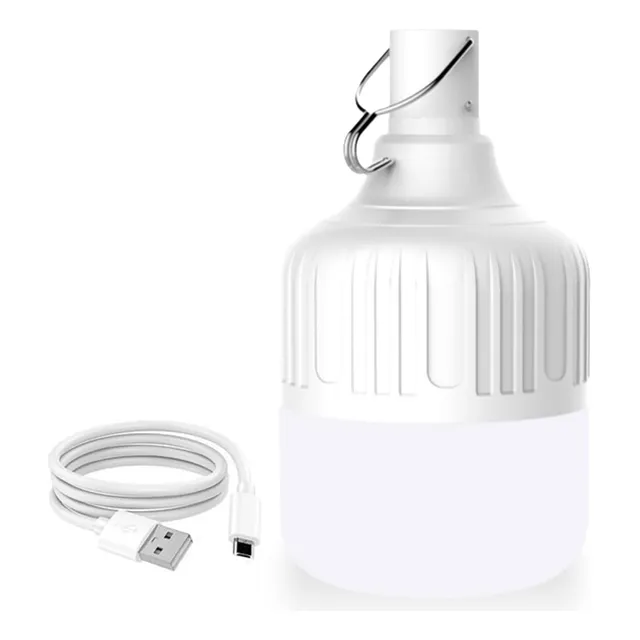 Foco Recargable Con Cable Usb Y Gancho Lampara Bombilla Bulb