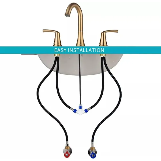 Llave De Lavamanos De 8  2asas+tapón Drenaj+mangueras Sumini