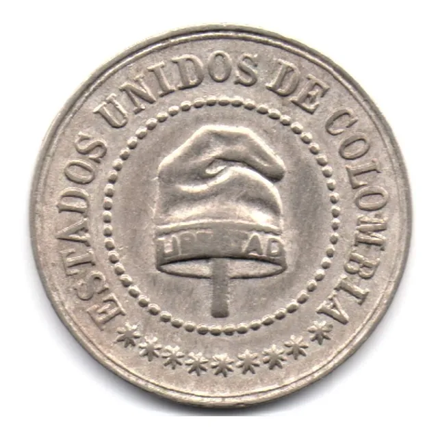 2 Y Medio Centavos 1886 Estados Unidos De Colombia