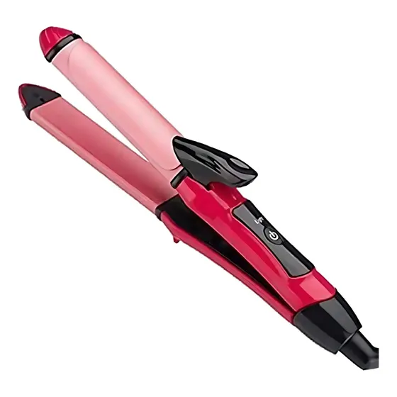 Planchita De Pelo Rulos 2 En 1 Rosa