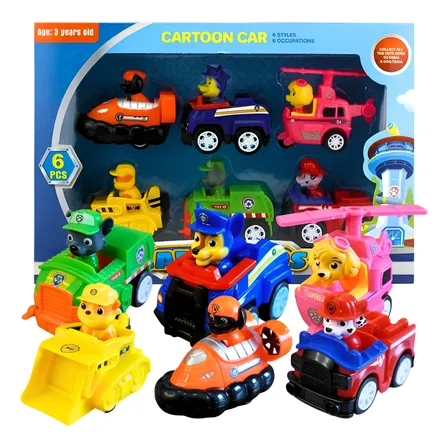 Patrulha Canina Coleção 6 Carrinhos Fricção Brinquedo Multicolorido