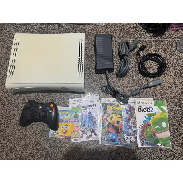Xbox 360 Fat Arcade Placa Jasper Con 5 Juegos Copias Blanco
