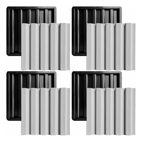 Kit 4 Formas 3d Abs - Ripado 30x30 Placa Gesso Cimento
