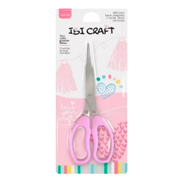 Tijera Flecos Crafter 5 Cuchillas 19cm Manualidad Ibi Craft Color Rosa