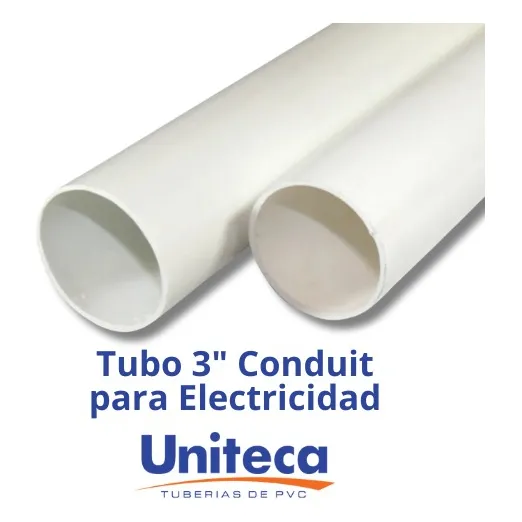 Tubo 3  X 3mts Para Electricidad Conduit Blanco Uniteca