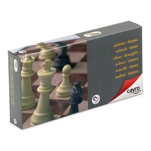 Juego De Mesa Ajedrez Y Damas Magnetico Mediano Cayro