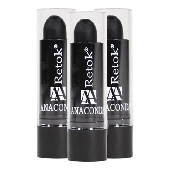 Kit 3 Retoque Stick 3g Preto Cabelos Brancos Imediato