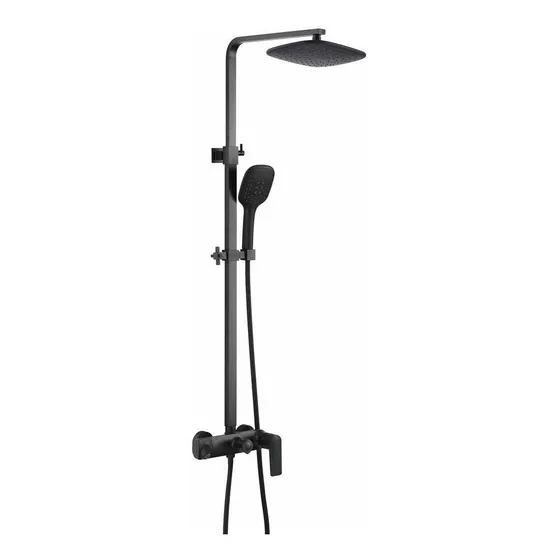 Larro Grifo Ducha Negro Baño Cabezal Lluvia 9  Juego Montado