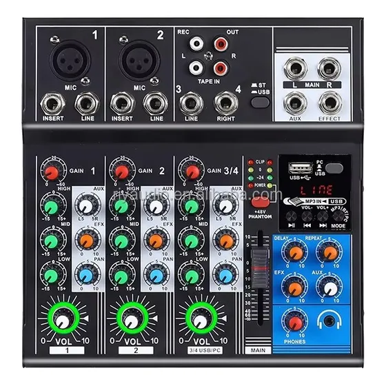 Consola Mezclador Sonido 4 Canal Analógica Digital Dj
