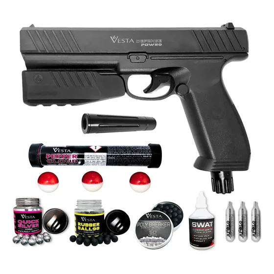 Pistola Disuasiva Co2 Vesta Pdw.50 Postas Acero Pimienta