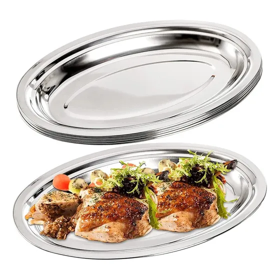 Bandeja Acero Inoxidable Ovalada Para Pescado 25cm