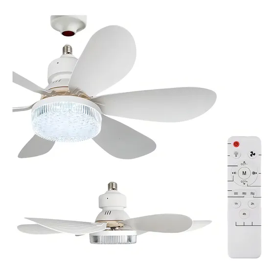 Aiyinsmart Ventilador De Techo Led 52cm 380V Con Control Remoto Incluye Expansor Y Base De Abanico