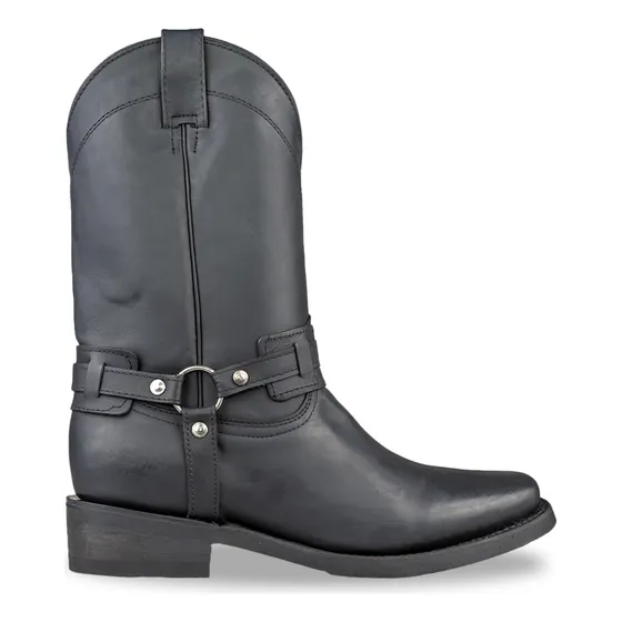 Bota Vaquera Para Hombre En Piel Color Negro