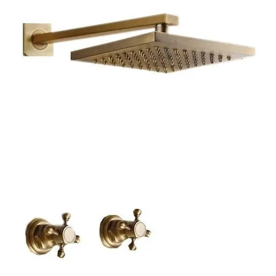 Regadera Antigua Bronce Kit Llaves Manerales Vintage Latón