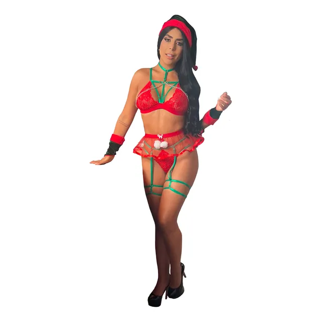 Mamá Noel Navidad Disfraz Navideño Santa Lenceria Mujer