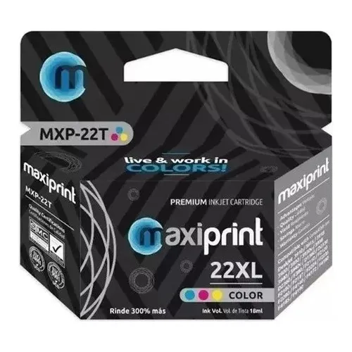 Cartucho Maxiprint Hp 22xl Tricolor (c9352c) Somos Tienda