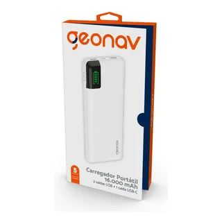 Powerbank Carregador Portatil Universal 16.000mah.geonav Branco Powerbank Carregador Portatil Universal 16.000mah.geonav Branco