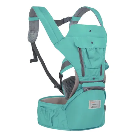 Canguru Ergonômico Aiebao 3 Em 1 Verde 12 Posições Tecido Premium