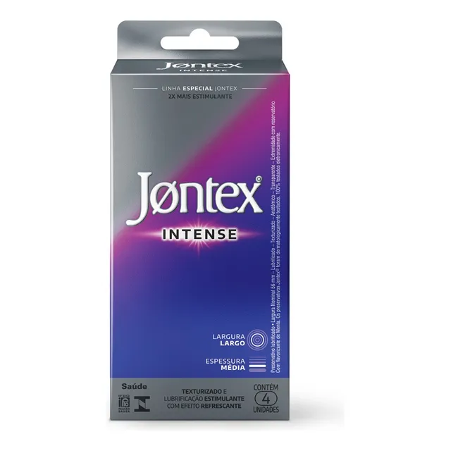 Preservativo Camisinha Jontex Intense 4 Unidades