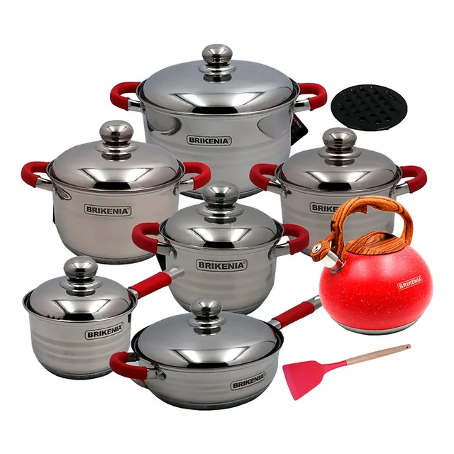 Ollas Acero Inoxidable Brikenia 13 Pcs Tetera Roca Volcanica