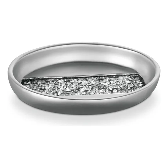 Dwellza Jabonera Decorativa Gris Plata (5.5 X 4 X 1)
