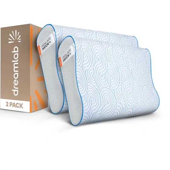 2 Almohada Ortoped Dreamlab Polar Neck Memory Foam King Size