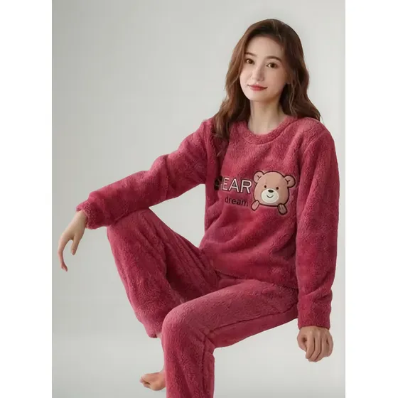 Pijama Peluche Largo Osos Plus Abrigados Varios Colores