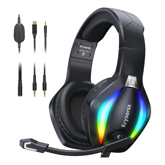 Auriculares Para Juegos Con Cancelación De Ruido Krysenixpg1 Color Negro