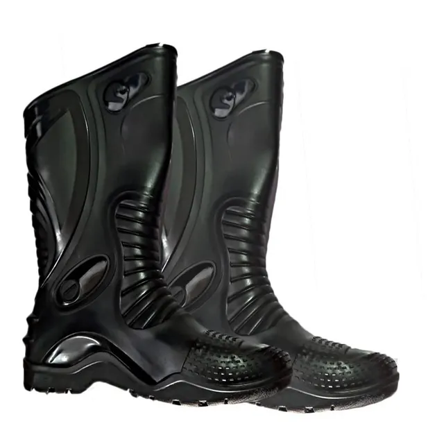 Botas Caucho 100% Impermeables Motociclista Negras Unisex