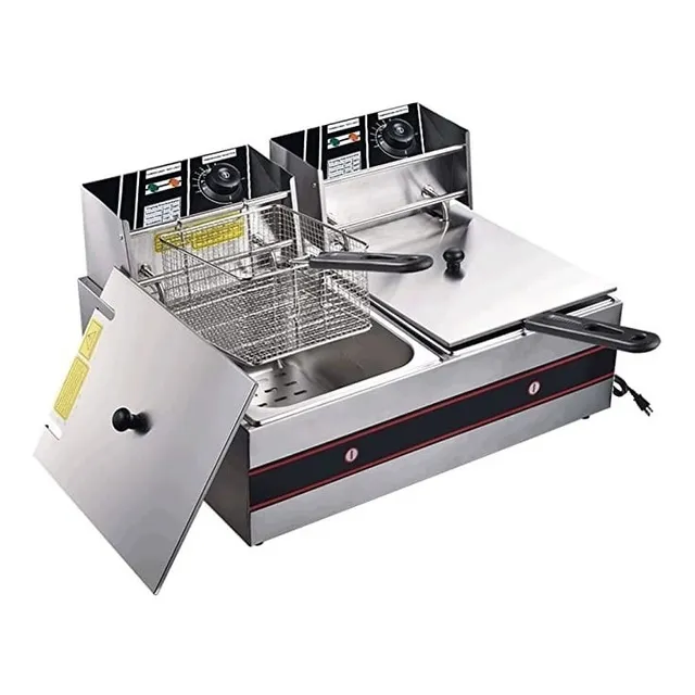 Freidora Eléctrica De Acero Inoxidable 24 Litros 5000w