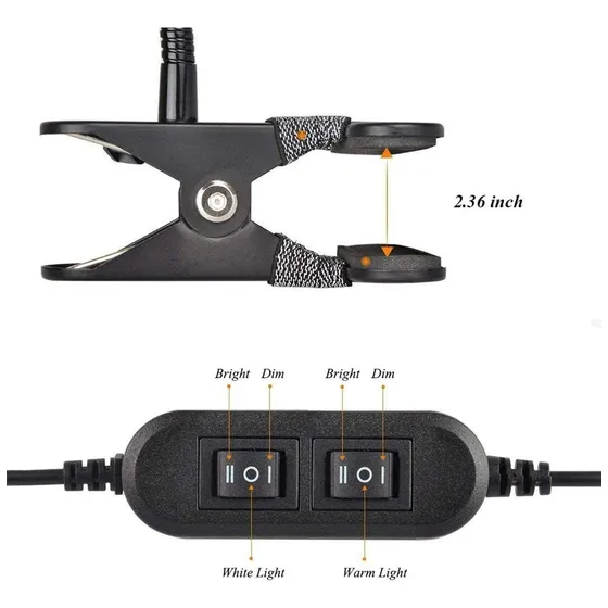Clooouds Luz De Clip De 7 W, Lámpara De Clip Led, Luz De Lib