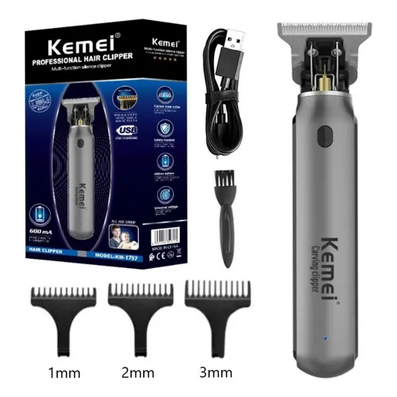Máquina De Afeitar Recargable Profesional Kemei Km-1757