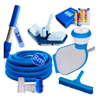 Kit Limpeza Piscina Mangueira Aspirador Escova Ph Cloro Cabo Kit Limpeza Piscina Mangueira Aspirador Escova Ph Cloro Cabo
