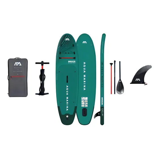 Tabla Stand Up Paddle Sup Inflable Aquamarina Breeze Color Verde 220 L