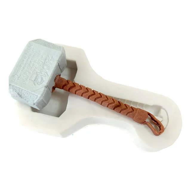Forma De Silicone Martelo Thor Confeitaria Resina Biscuit