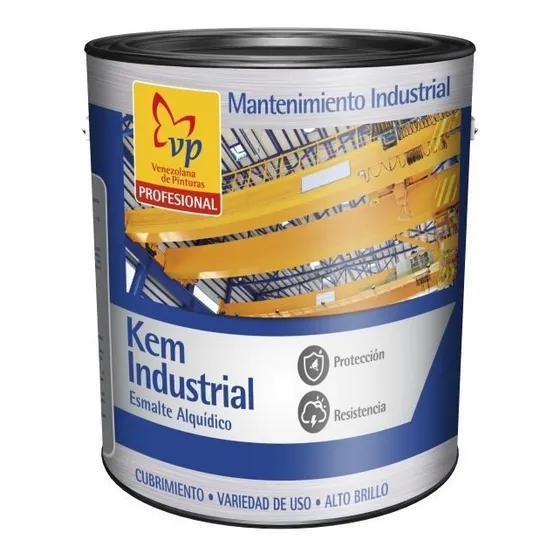 Pintura Kem Industrial  Rojo Bermellon Ral-3001 Vp Galón 