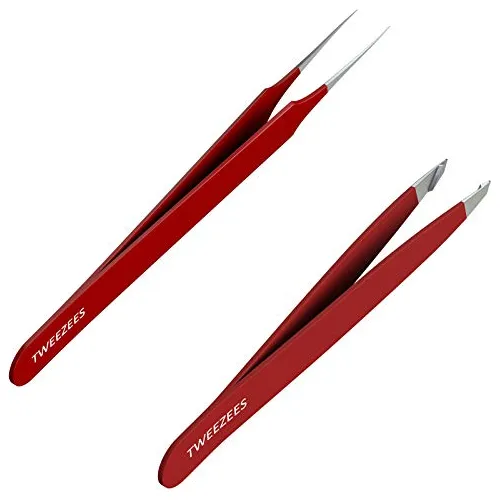 Tweezees Precisión Negro Acero Inoxidable Tweezers  382x4