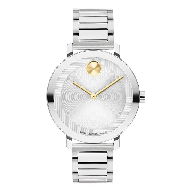 Reloj Movado 3601191 Bold Evolution Dama Suizo Agent Malla Plateado Bisel Plateado Fondo Gris