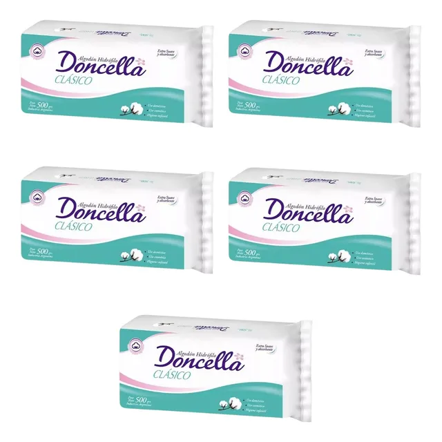 Algodón Doncella X 500 Gr X 5 Paquetes (suave Y Absorvente)