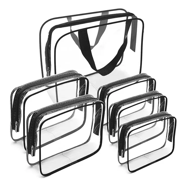 Kit De 6 Neceser Cosmetiquera, Transparente De Viaje