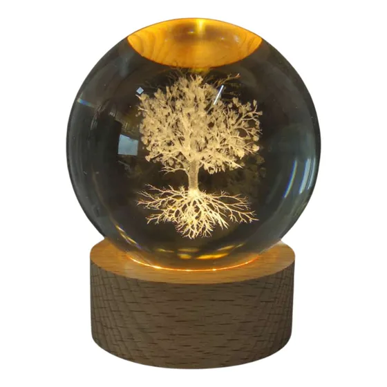 Luminária De Mesa Bola De Cristal Sistema Solar Galáxia