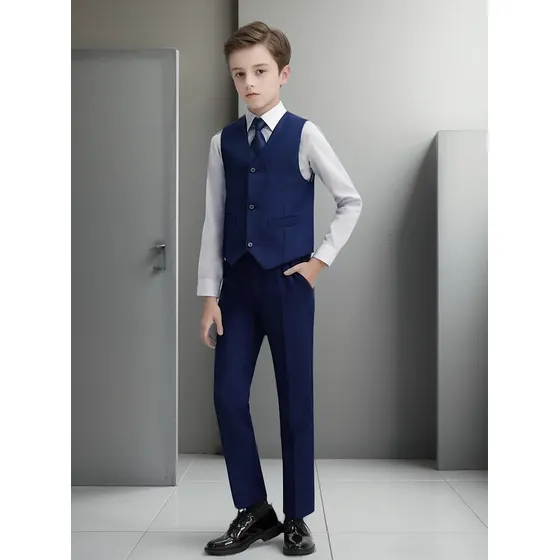 Traje Azul De Fiesta Para Niño/adolescente