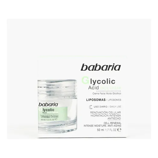 Crema Facial Babaria Ácido Glicólico 50ml Renovación Celular Momento de aplicación Noche Tipo de piel Manchas/ normal