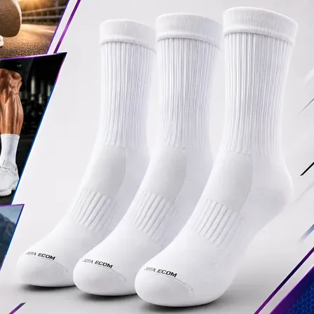 Kit 3 Meias Poliamida Corrida Esportiva Bike Runing Academia Branco Lisa 34 Ao 38