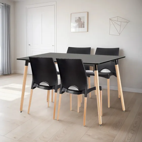 Juego De Comedor Mesa Eames 120x80 + 4 Sillas Cannes