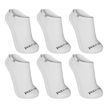 Kit 6 Pares Meia Sapatilha Invisivel Algodão Oferta Polo Fit